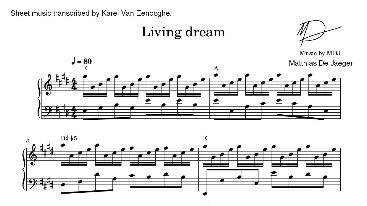 Living Dream (sheet music)
