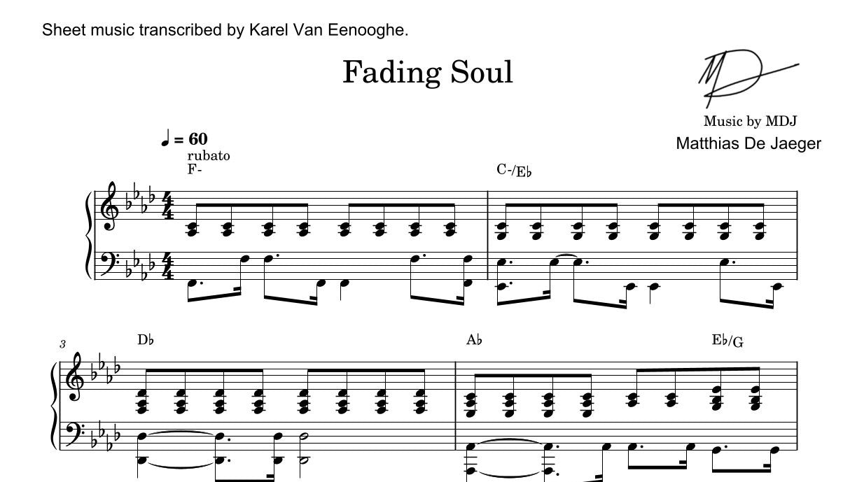 Fading Soul (sheet music)